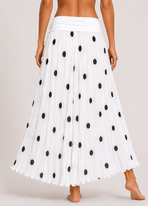 Polka Dot Flared Maxi Skirt