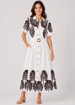 Luxe Bladprint Jurk