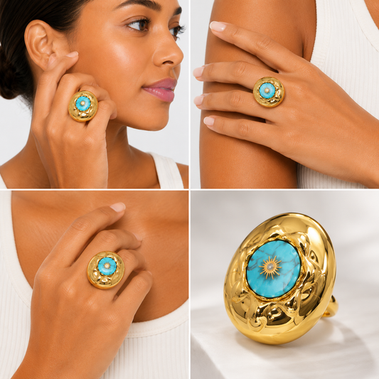 Sunburst Gold Statement Ring