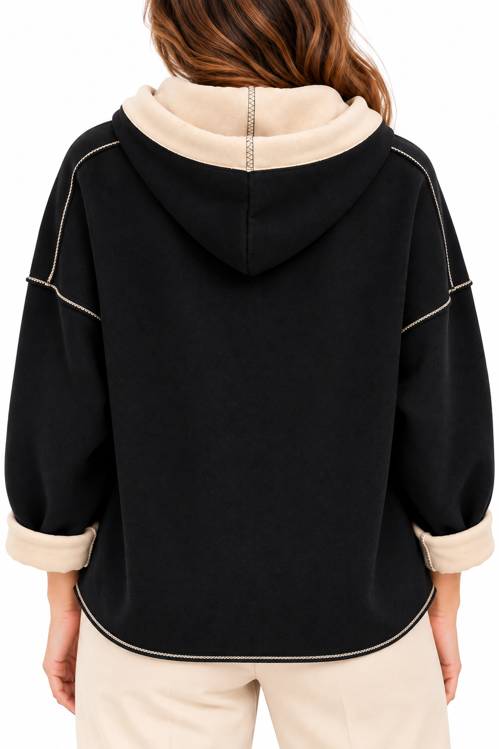 Norderney Casual Hoodie met Contrasterende Capuchon