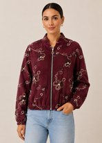 Floral Embroidered Zip Jacket – Made in Italy