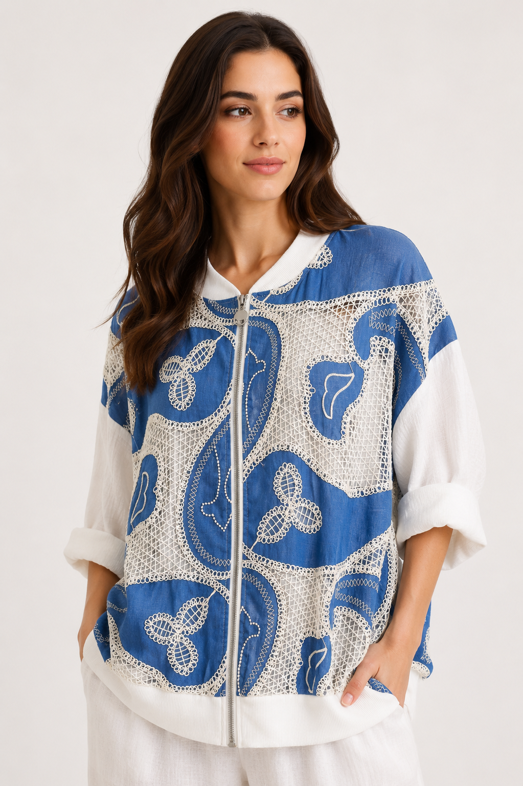 Milano Crochet Zip Jacket
