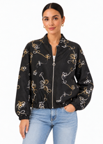 Floral Embroidered Zip Jacket – Made in Italy