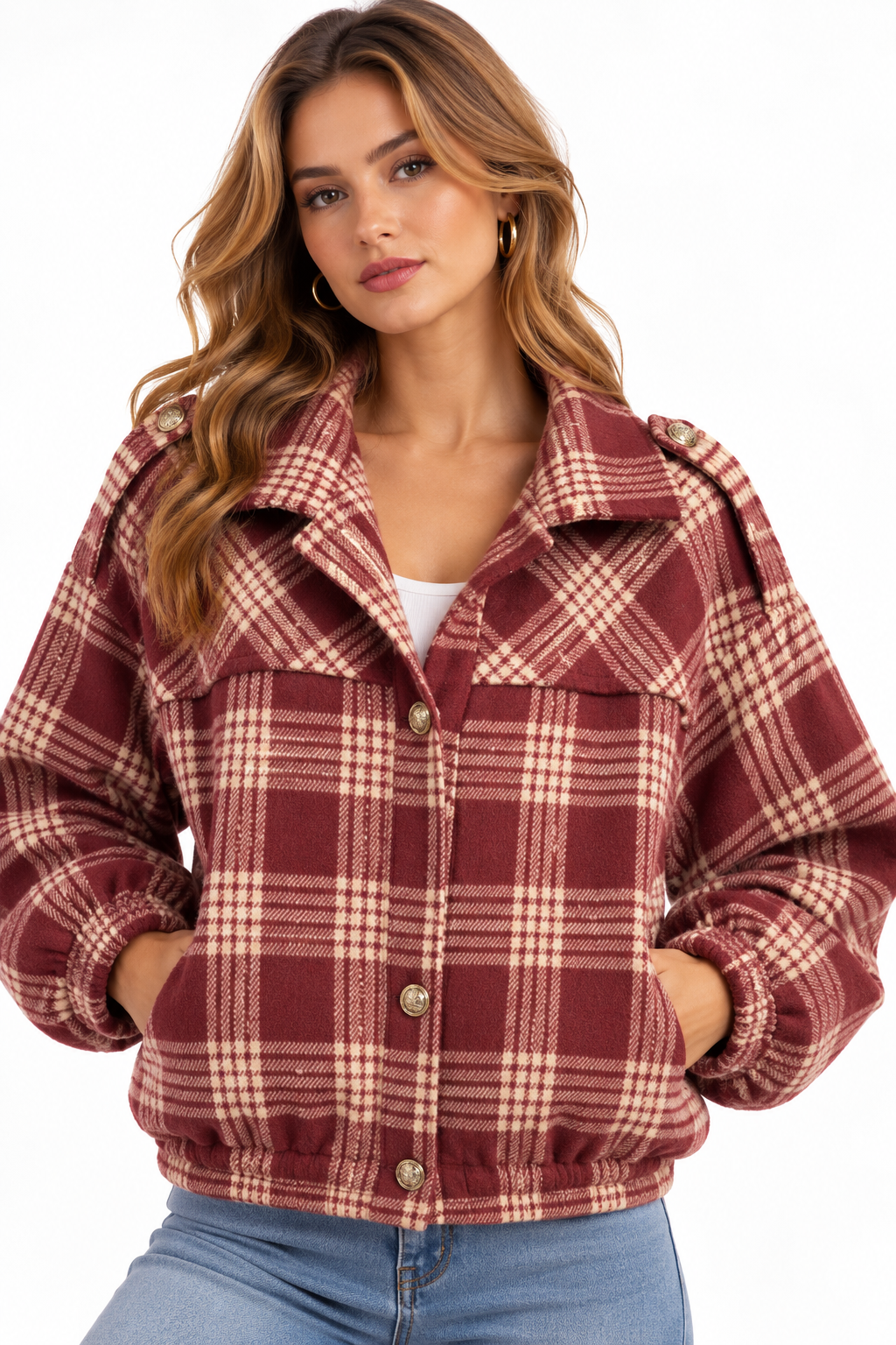 Sienna Check Bomber Jacket