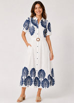 Luxe Bladprint Jurk