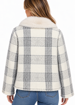 Elise – Geruit Vest met Zachte Kraag