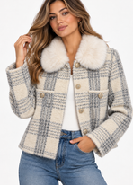 Elise – Geruit Vest met Zachte Kraag