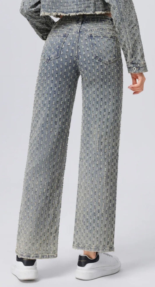 Wide-Leg Stretch Spijkerbroek -Grijis