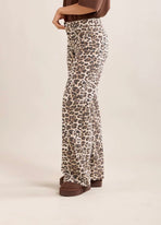 Wide-Leg Jeans met Luipaardprint