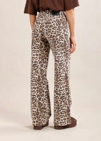 Wide-Leg Jeans met Luipaardprint