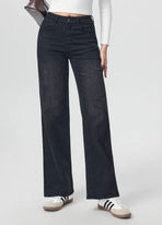 Wide-Leg Jeans met Lurexdetails -Zwart