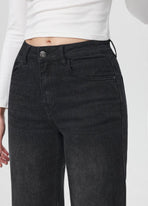 Wide-Leg Jeans met Lurexdetails -Zwart